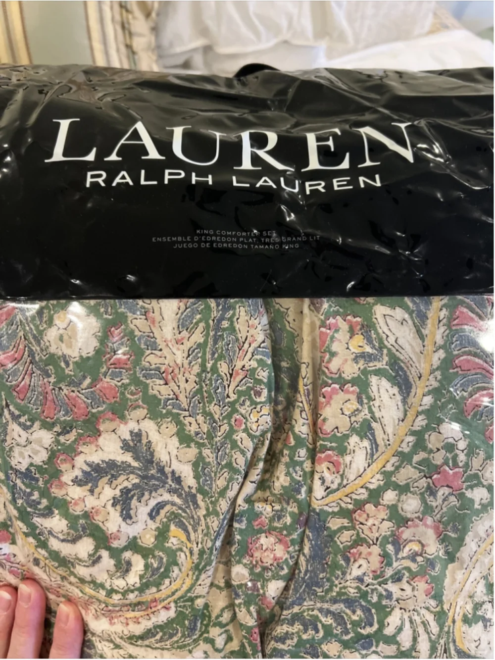 Ralph Lauren Allie Green Paisley Floral King Comforter Set Comf. & 2 King Shams